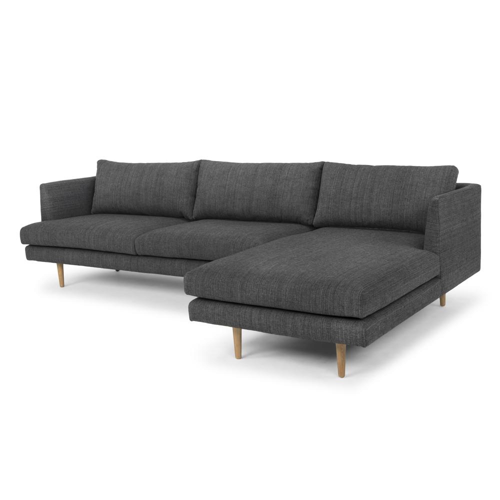 3 Seater With Right Chaise - Metal Grey