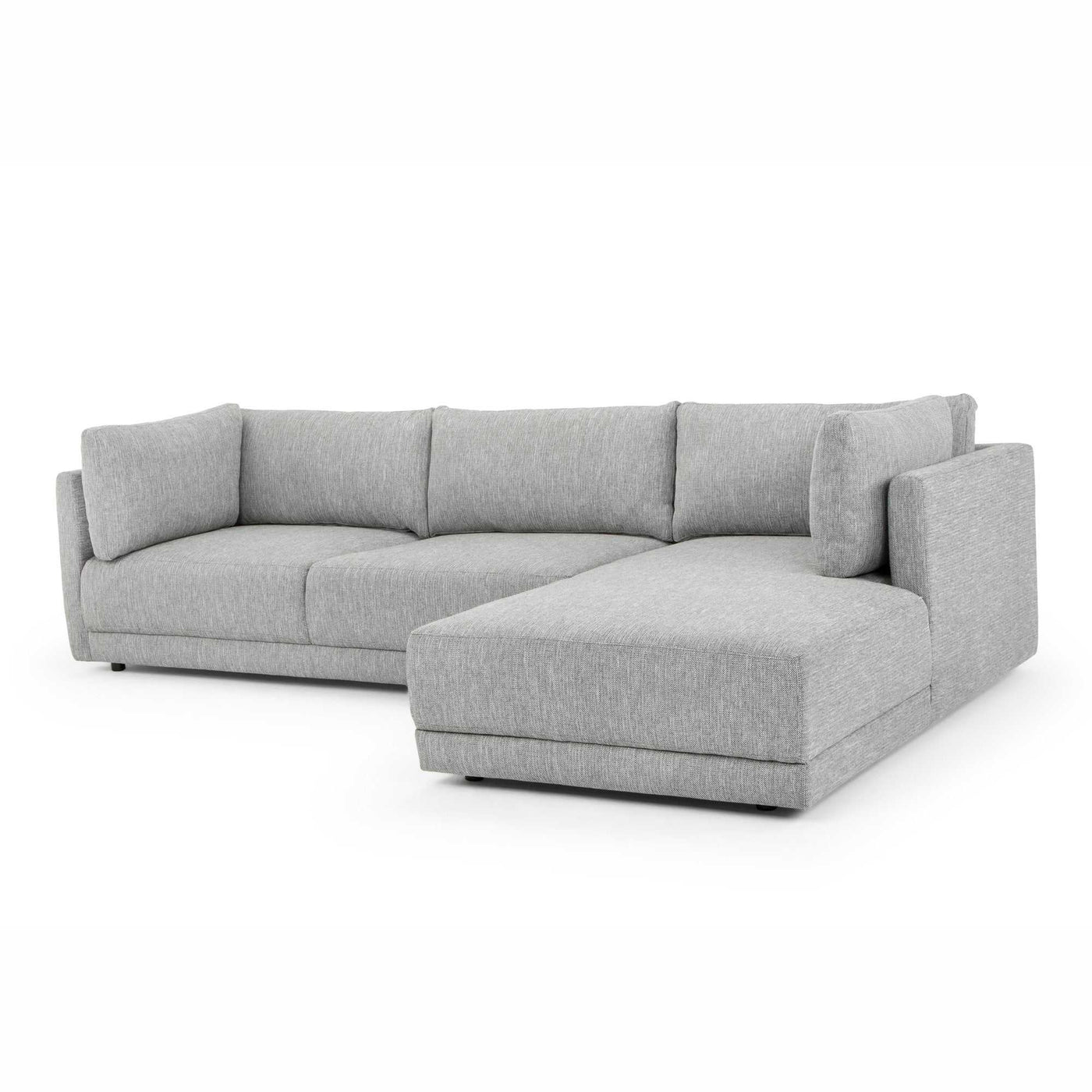 3 Seater Right Chaise Fabric Sofa - Graphite Grey