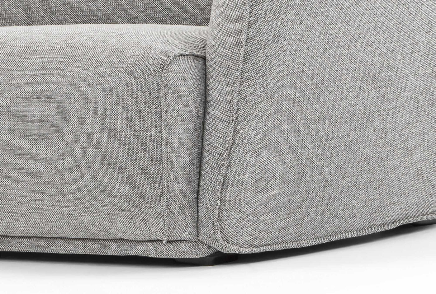 3 Seater Fabric Sofa in Graphite Grey - Black Legs