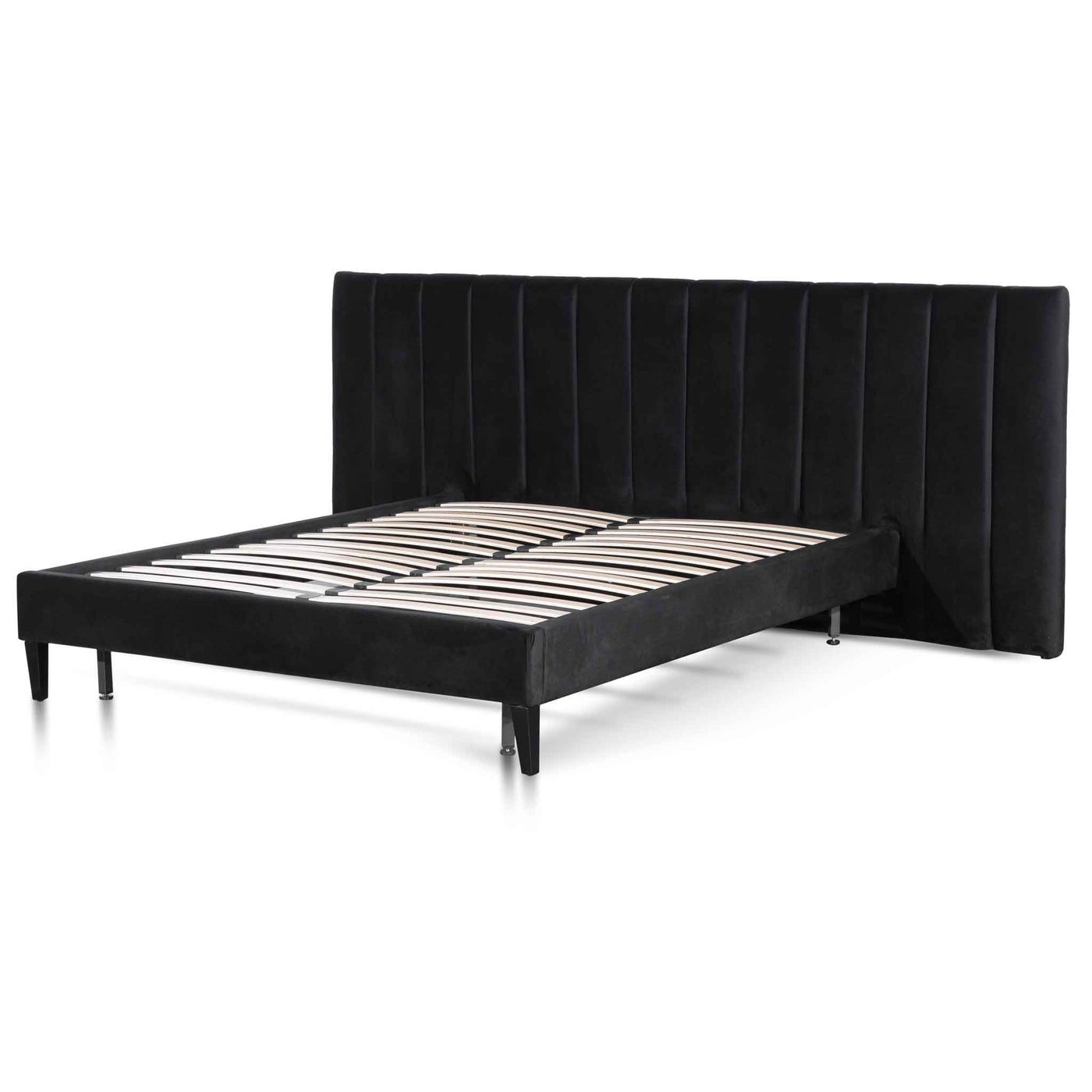 Queen Bed Frame - Black Velvet