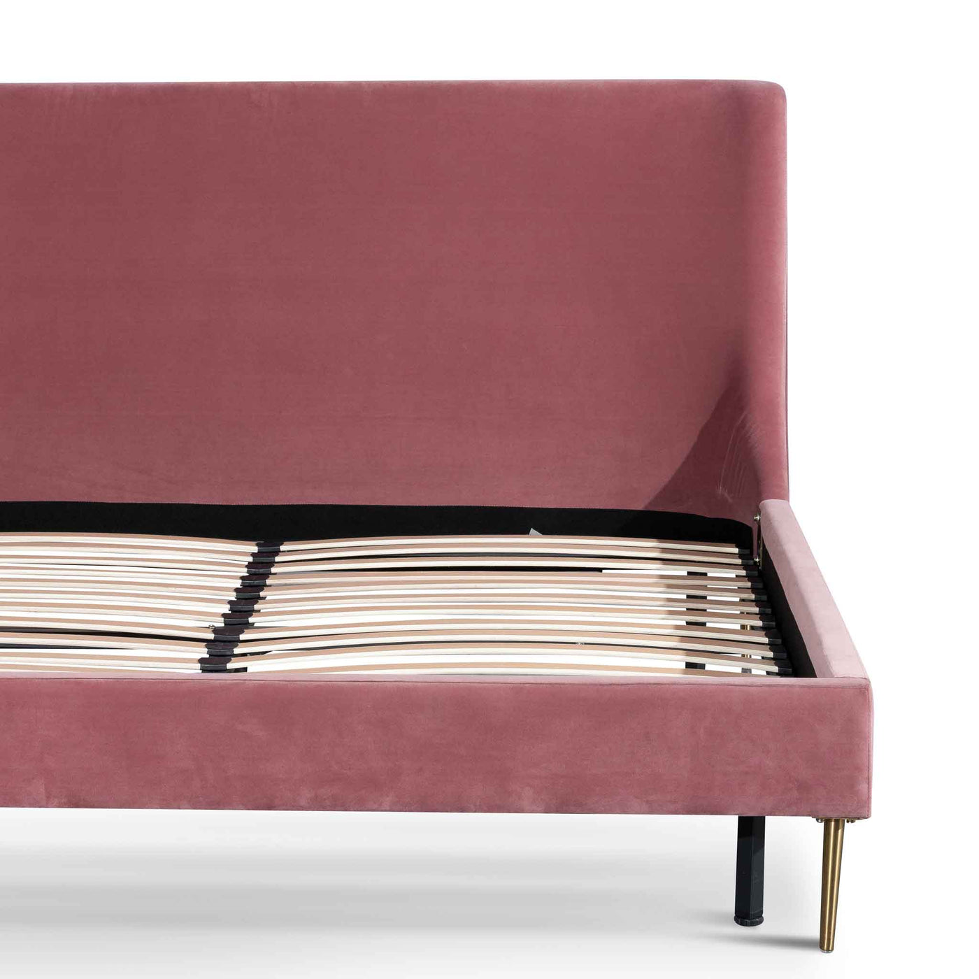 King Bed Frame - Blush Peach Velvet