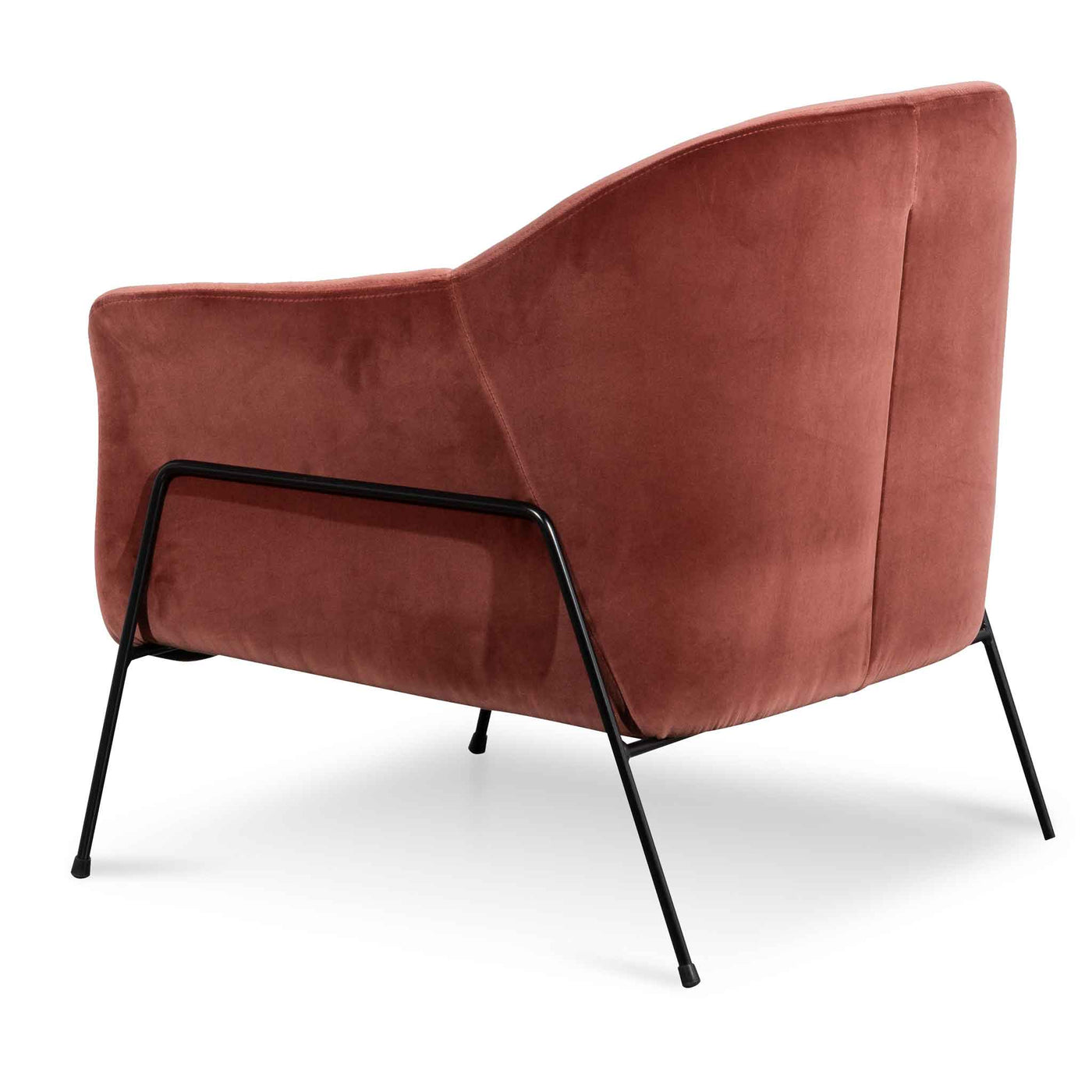 Blood Orange Velvet Armchair - Black Legs