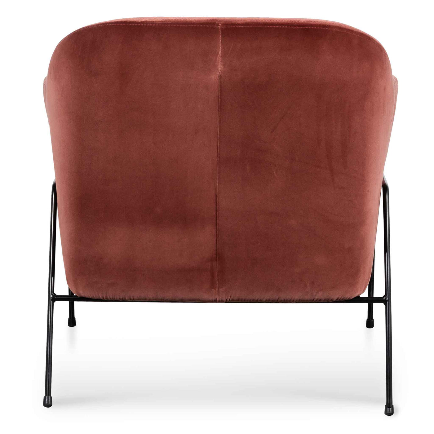 Blood Orange Velvet Armchair - Black Legs