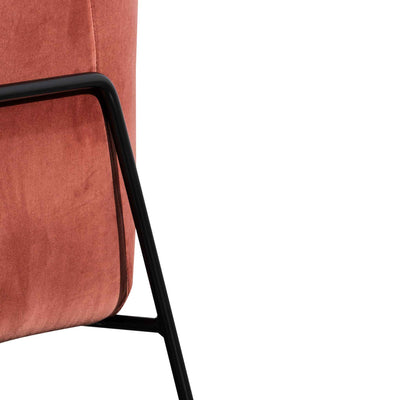 Blood Orange Velvet Armchair - Black Legs